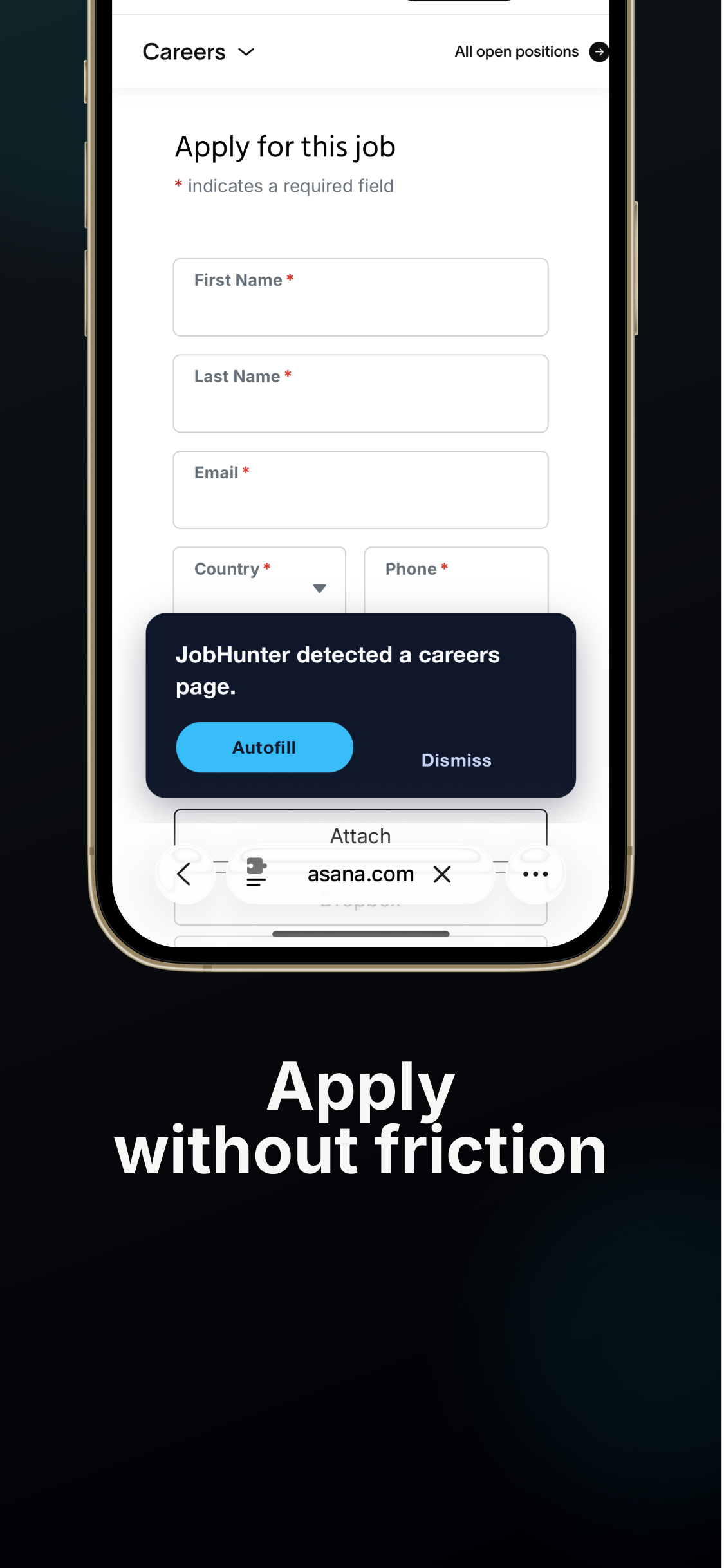 JobHunter resume maker screenshot